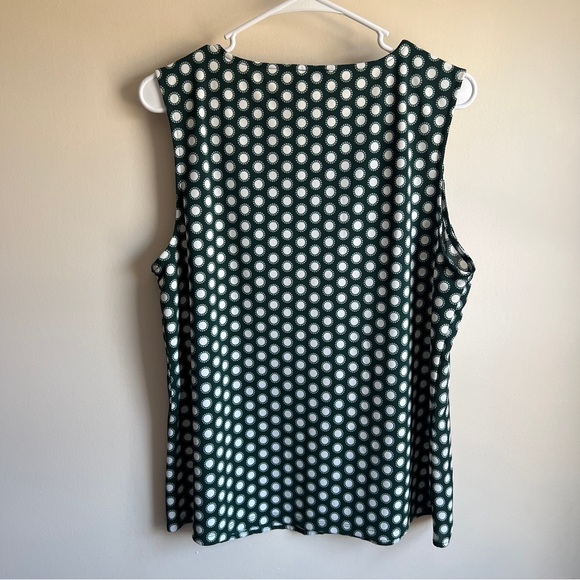 Ann Taylor Green Patterned Sleeveless Career Tank Top - Picture 4 of 5